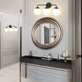 thumbnail image 3 of Vanity Light 3-Light Black Globe Mordern Bathroom Light Fixtures Over Mirror with White Globe Shade, 3 of 7