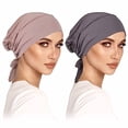 thumbnail image 1 of Minnieouse 2 unids/set fácil de usar Hijab musulmán interior moda y práctico Hijab Cap turbante bufanda ajustable Sombreros Caqui claro + gris oscuro, 1 of 6
