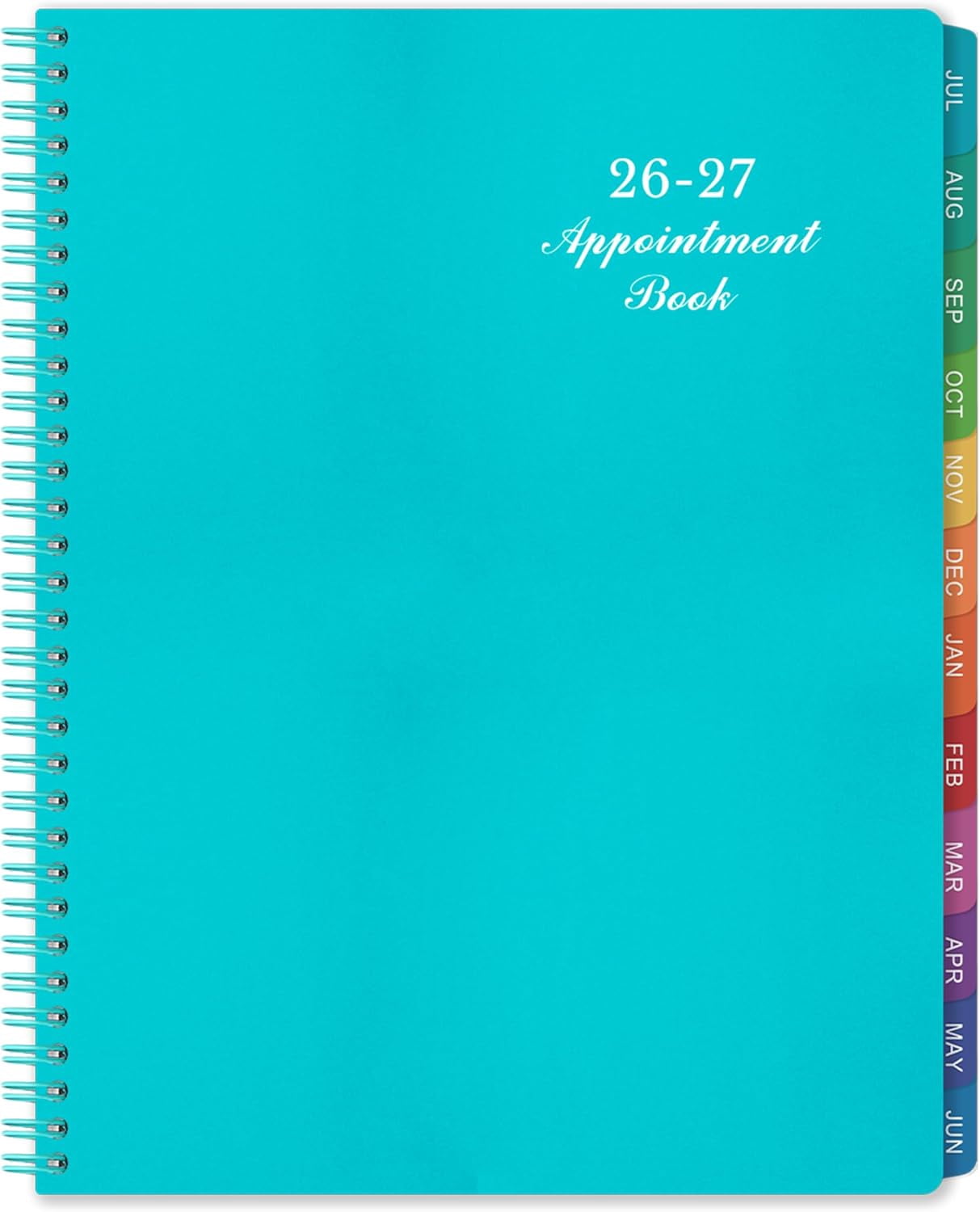 2026-2027 Weekly Appointment Book & Planner - Daily Hourly Planner 2026-2027, 9" x 11", July 2026 - June 2027, 30-Minute Interval, Lay - Flat, Spiral Binding, Thick Paper - Teal Green$$Office