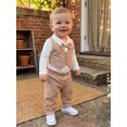 thumbnail image 6 of RUINIXCW Baby Boys Fall Outfit, Plaid Long Sleeve Romper with Pants and Bow Tie, 6 of 8