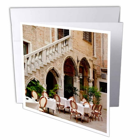 3dRose Outdoor restaurant in Venice, Italy - EU16 BJN0289 - Brian Jannsen, Greeting Cards, 6 x 6 inches, set of 12
