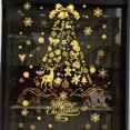 thumbnail image 1 of Adhesivos de pared para ventana de Navidad, copos de nieve, árbol de Navidad, Reno, calcomanías doradas con purpurina para decoraciones navideñas para fiestas en casa Fason HZ-054, 1 of 7