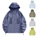 thumbnail image 1 of Sentmoon Coupe-Vent pour Femmes Imperméable à Capuche Manches Longues Couleur Unie avec Fermeture Éclair Protection Solaire Veste Imperméable pour Randonnée, Randonnée & Voyage TTG, 1 of 7