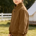 thumbnail image 6 of akafmk Boys Mockneck Sweatshirts Long Sleeve Pullover Sweatshirt Button Stand Collar Ribbed Cuffs Casual Tops Kids Fall Winter Clothes, Size 4-5 Years, 6 of 7
