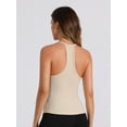 thumbnail image 2 of Unique Bargains Women's Ribbed Slim-Fit Camisoles Deep V Neck Comi Tank Tops L Beige, 2 of 6