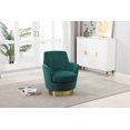 thumbnail image 4 of Swivel Accent Chair, Velvet Barrel Chair with Round Golden Base and Ergonomic Backrest, Comfy Armchair for Living Room Bedroom Apartment, Emerald, 4 of 9