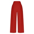 thumbnail image 5 of Wyobmus Womens Wide Leg Linen Pants Summer Beach Palazzo Lounge Trousers Casual Fashion Comfy Vacation Clothes for Women B-Red, 5 of 7