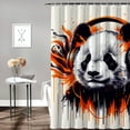thumbnail image 2 of Orinice Panda Headphones Modern Art Bathroom Decor Set Colorful Luxurious Graphic Print Polyester Fabric Fashion Shower Curtain Set with Hooks 100% Polyester Home Bathtubs Bathroom Decoration 36x72, 2 of 7