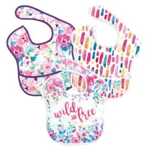 Bumkins Baby Bibs, SuperBib 3-Pack, Baby & Toddler Ages 6-24 Mos (Watercolor & Brushstroke)
