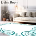 thumbnail image 2 of ODIKA 2'x3' Machine Washable Non-Slip Area Rug, Elegant Swirl Symphony With Curved Flowing Design High Traffic Rug with Pad, Blue, 599914, 2 of 8