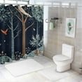 thumbnail image 7 of BCIIG Deer Birds Shower Curtain Set 100% Polyester Waterproof Fabric with Hooks, HD Print, 72 x 72 Inches 36"x72, 7 of 7