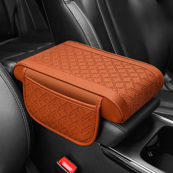 Baguer Leather Car Armrest Mat With Side Storage Pockets, Suitable For Sedans And SUVs