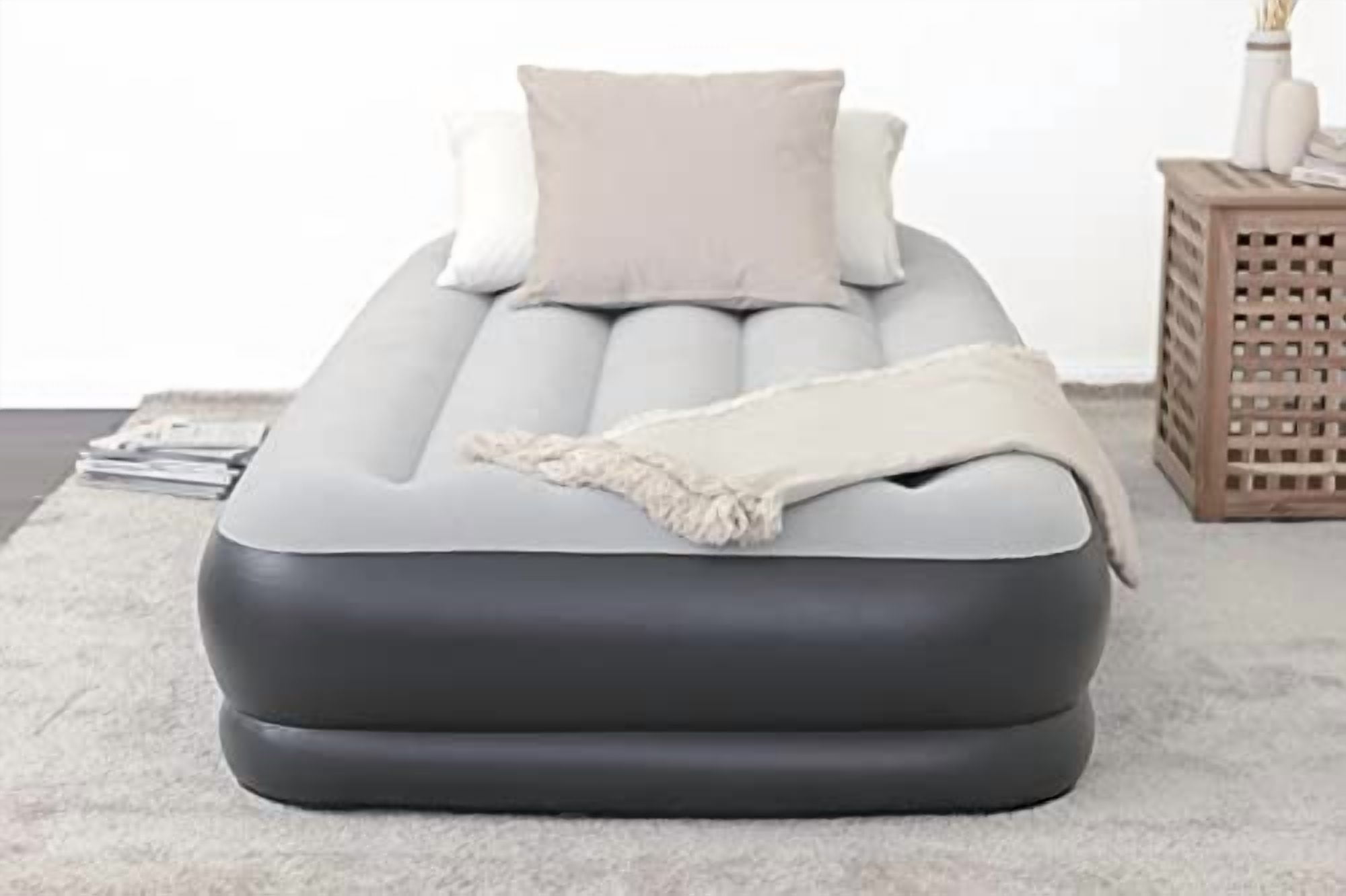 SleepLux Durable Inflatable Air Mattress with Built-in Pump, Pillow, USB Charger