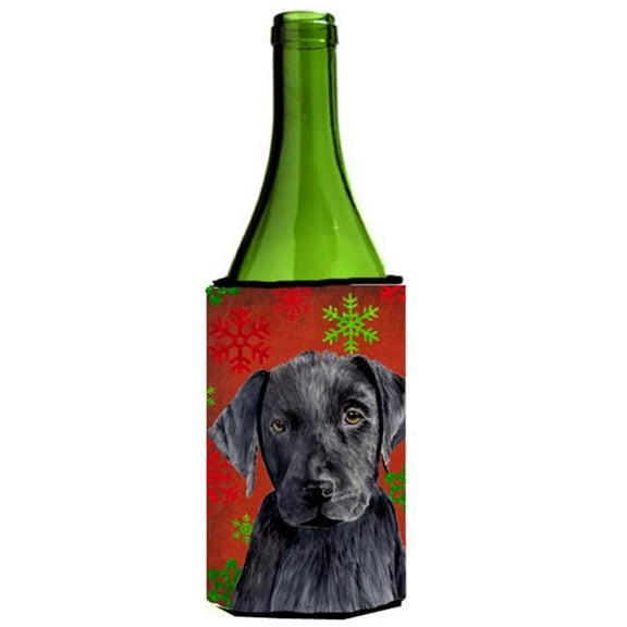 Labrador Snowflakes Holiday Christmas Wine bottle sleeve Hugger