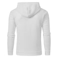 thumbnail image 3 of Men's Long Sleeve Drawstring Hoodies Pullover Waffle Tops with Hood Casual Solid Color Loose Sweatshirt for Men (White L), 3 of 3