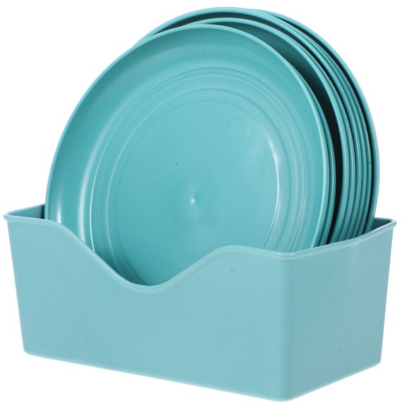 IDEANATEGRATE 8Ud Platos Poco Profundos Para Comida De Y Perro Con Ergonómico En Color Azul