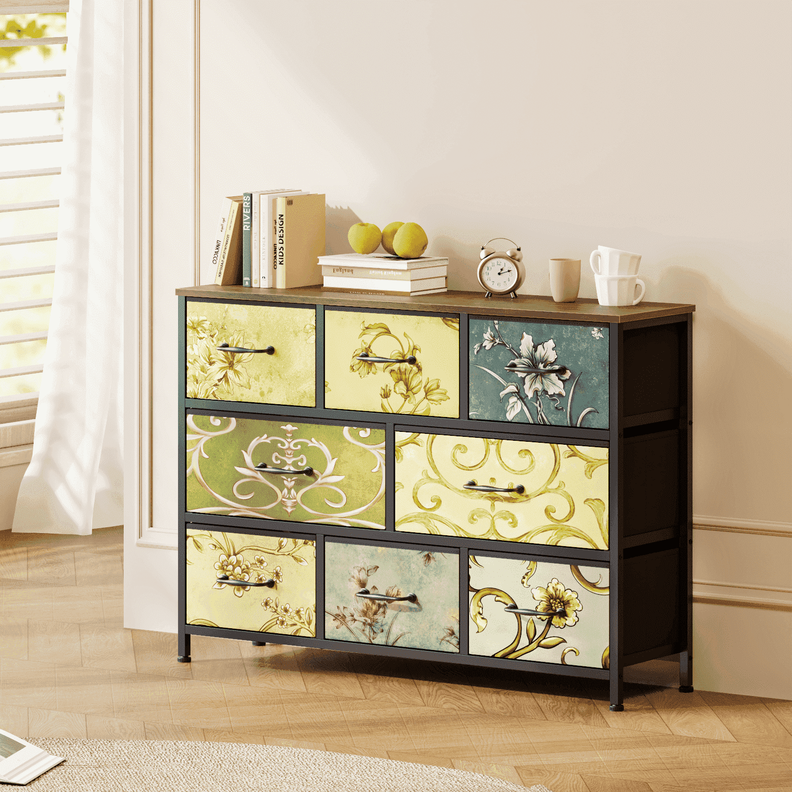 Costway 2-Drawer Bedroom Cabinet, Stackable Storage Organizer