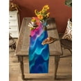 thumbnail image 5 of Orange Blue Pink Moire Table Runner 72 Inches, Contemporary Water Ripple Bed Runner Dresser Scarves Tabletop for Indoor Outdoor Parties/Ceremony/Banquet, 14" x 72", 5 of 8