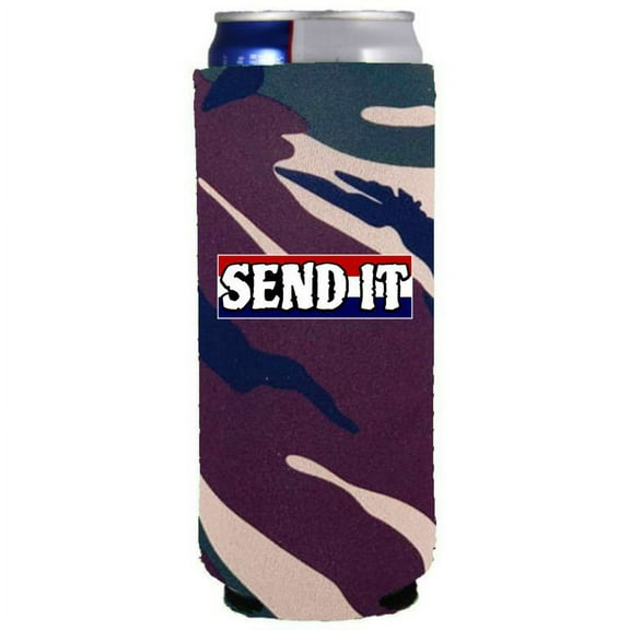 Send It Slim Can Coolie (Green Camo)