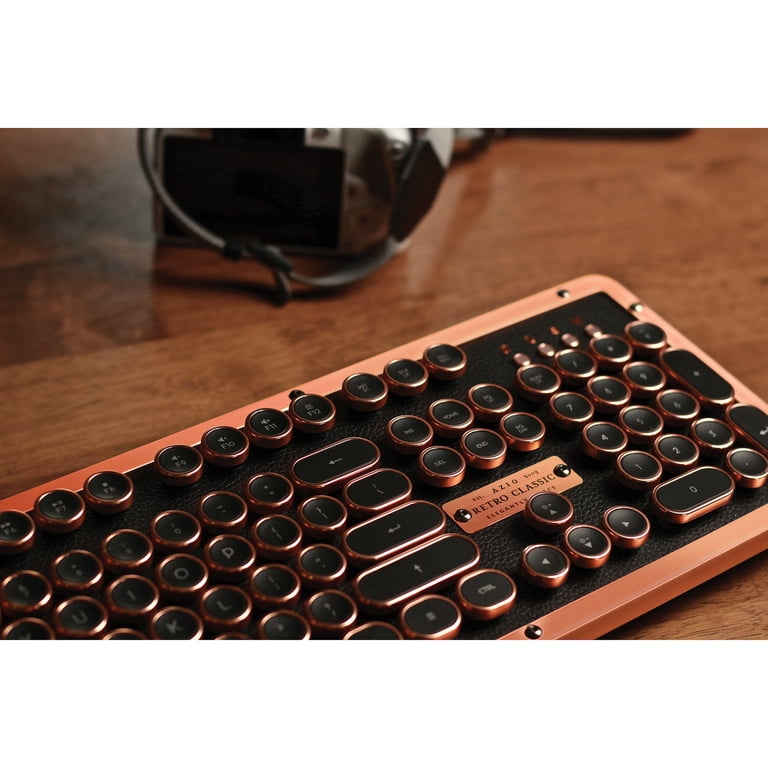 Azio Retro Classic Bluetooth/USB Hybrid Computer Keyboard for Mac