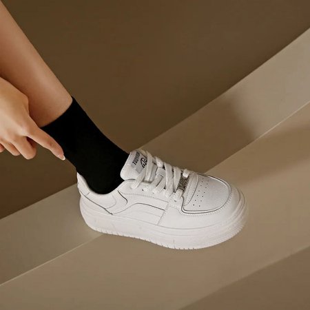 Genuine Leather Platform Sneakers for Women Fashion Casual New Designer Sports Board Shoes Female Spring Autumn Zapatos Mujer