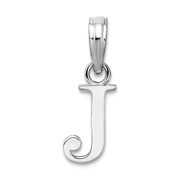 925 Sterling Silver Rhodium Plated Polished Block Letter Name Personalized Monogram Initial -j- Pendant Necklace Pendant