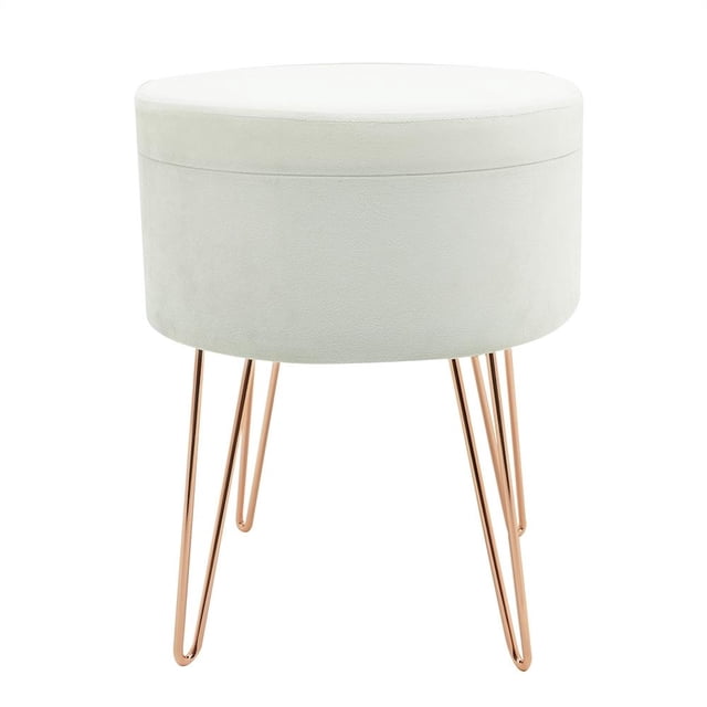 Taburete HomeTrends con almacenamiento Ivory