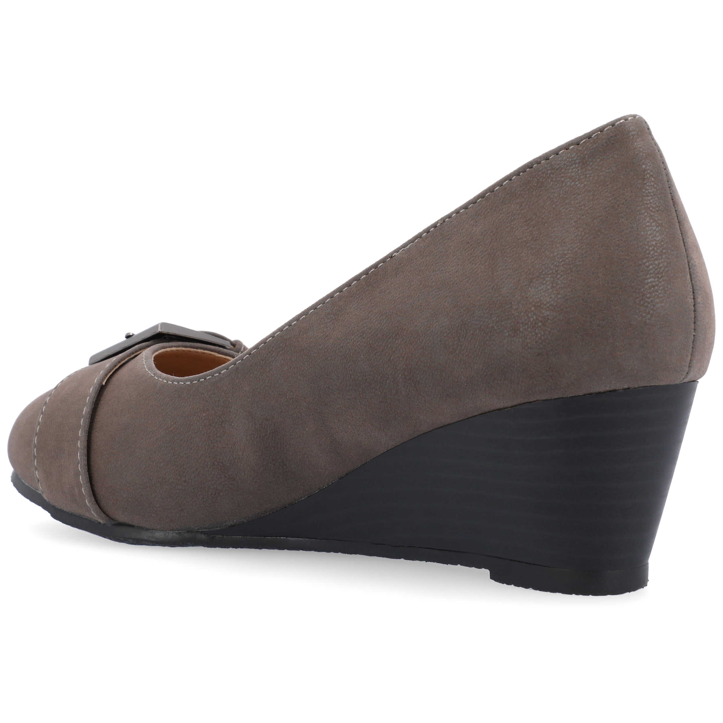 Journee Womens Graysn Comfort Insole Slip On Round Toe Wedge, Widths Available
