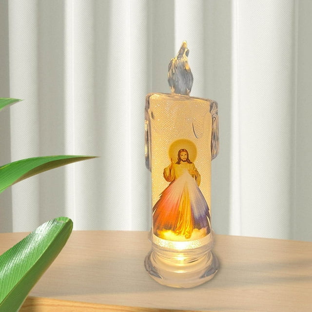 tredstone Lamp Decorative Prayer Candle Ornament for Desktop Church Holiday Style A