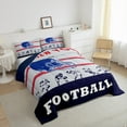thumbnail image 4 of Twin Football Comforter for Football Player,American Football Bedding Set ,Black Red Grey Sports Comforter Sets,Rugby City Team Quilt with 1 Pillowcase(West New York), 4 of 7