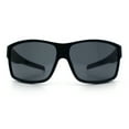 thumbnail image 5 of Mens Oversized Biker Wrap Rubberized Matte Plastic Rectangular Sport Sunglasses All Black, 5 of 8