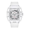 thumbnail image 2 of Reloj de Cuarzo Esqueleto Tonneau Transparente para Hombre, Luminoso, Correa de Silicona, Reloj de Pulsera Impermeable de Streetwear, 2 of 8