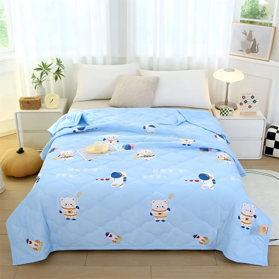 AUQ Queen Size Cooling Comforter,Washable Hypoallergenic Reversible Quilt,Lightweight Soft Breathable Cooling Quilt - Stay Cool All Night