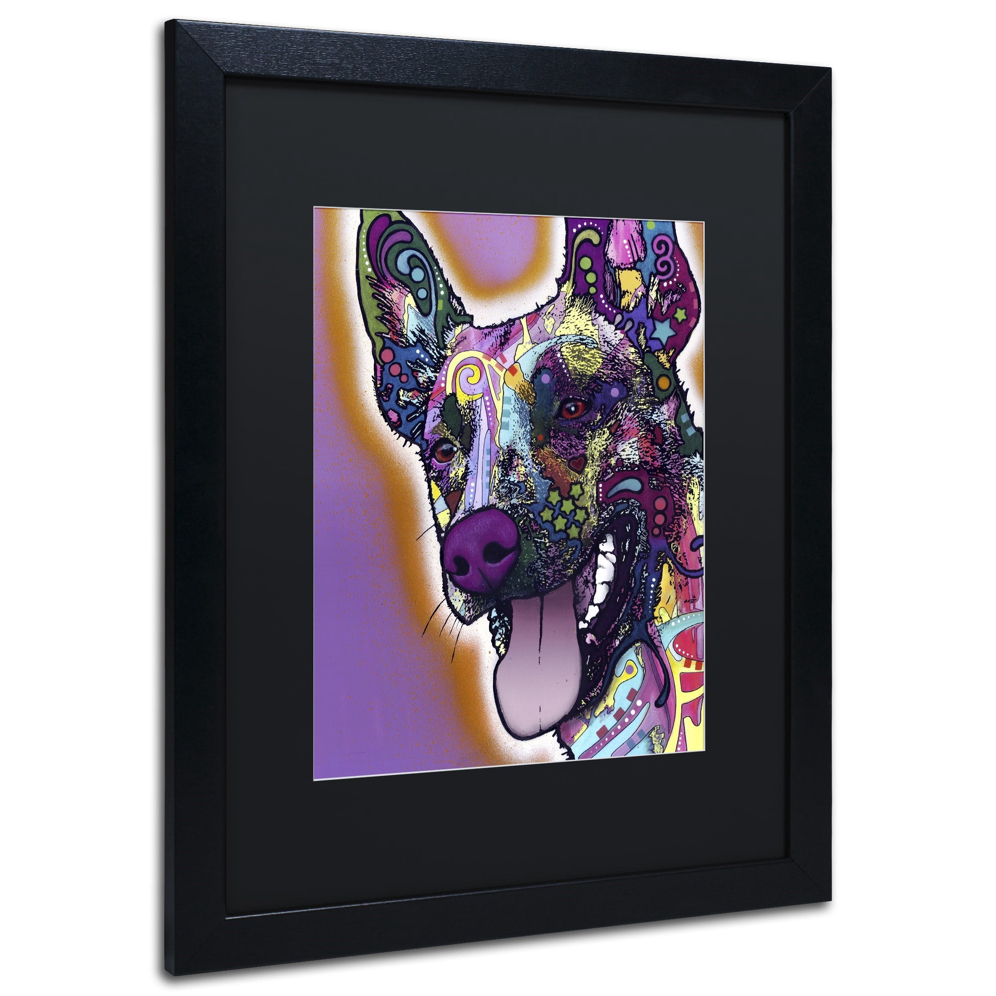 Trademark Fine Art "Malinois" Canvas Art by Dean Russo, Black Matte, Black Frame