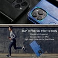 thumbnail image 3 of For iPhone 14 Pro Max Wallet Case, Phone case Premium PU Leather Flip Folio Protective Cover RFID Blocking Strap 6 pockets Credit Card Slots & Wrist Strap,for Women Men Phone Cover,Blue, 3 of 13