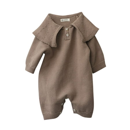 

Youmylove Cute Newborn Infant Jumpsuit Baby Girls Boys Autumn Solid Cotton Long Sleeve Romper Autumn Clothes