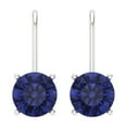 thumbnail image 3 of Clara Pucci 3Ct Tanzanite Round Cut VVS1 Lever Back Drop Dangle 18k Solid hypoallergenic Gold Designer Earrings For December, 3 of 7