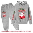 thumbnail image 5 of Conjunto de sudadera con capucha navideña, ropa para niños, chándal con capucha para niñas, sudadera de Papá Noel para niños, 2 piezas, ropa para niños de Stranger Things, 5 of 5