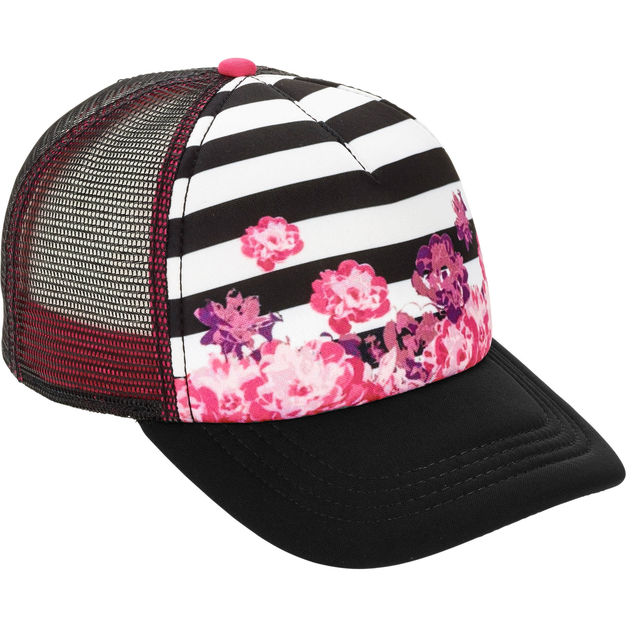 Women's Stripe Floral Fashion Baseball Hat