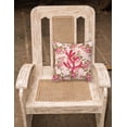 thumbnail image 2 of Coral Shabby Chic Pink Roses Fabric Decorative Pillow, 2 of 2
