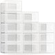 thumbnail image 1 of Paquete de 12 cajas de almacenamiento de zapatos, organizador de zapatos apilable de plástico transparente para armario, contenedores plegables para zapatos, ahorro de espacio, 1 of 4
