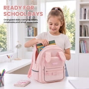 Girls School Backpack Lightweight Water-Repellent Bookbag with 3D Bunny Ears,School Bag with Reflective Stripes