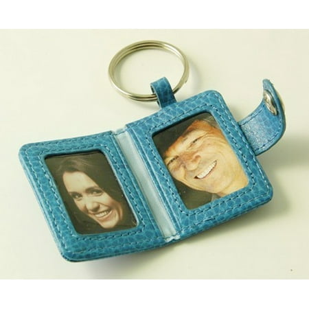 - Budd Leather 291110-25 Pebble Grained Leather Mini Photo Key Ring Pink