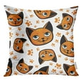 thumbnail image 1 of RYLABLUE Housse de Coussin Motif Dessin Animé Visage de Chat Personnage Noir Chatons Mignons, 1 of 1