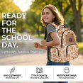 thumbnail image 6 of Kuiaobaty Orange Capybara Print Backpack for Girls Boys 17 Inch Backpack with Cup Holder Lightweight School Bag for School, Beige, 6 of 7
