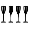 thumbnail image 1 of Thinsony 4PCS Flute, 170ml Baking Glass, Plastic Glass, Reusable - Shatter - Resistant, Cocktail Weddings, Christmas Gatherings black, 1 of 6