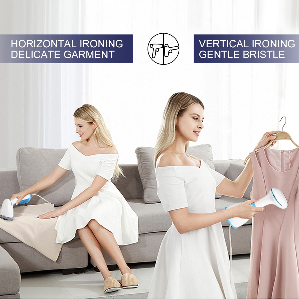 Steamer for Clothes, 15s Heat-up Handheld Clothes Steamer with Large 300ml Tank, 1300W Garment Steamer Fabric Wrinkle Remover, 3 Continuous Steam Modes, Portable Steam Iron for Travel and Home