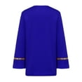 thumbnail image 4 of Doomiva Kids Boys Liturgical Worship Praise Dance Top Metallic Color Block Long Sleeve Pullover Shirts Dancewear Blue 6, 4 of 5