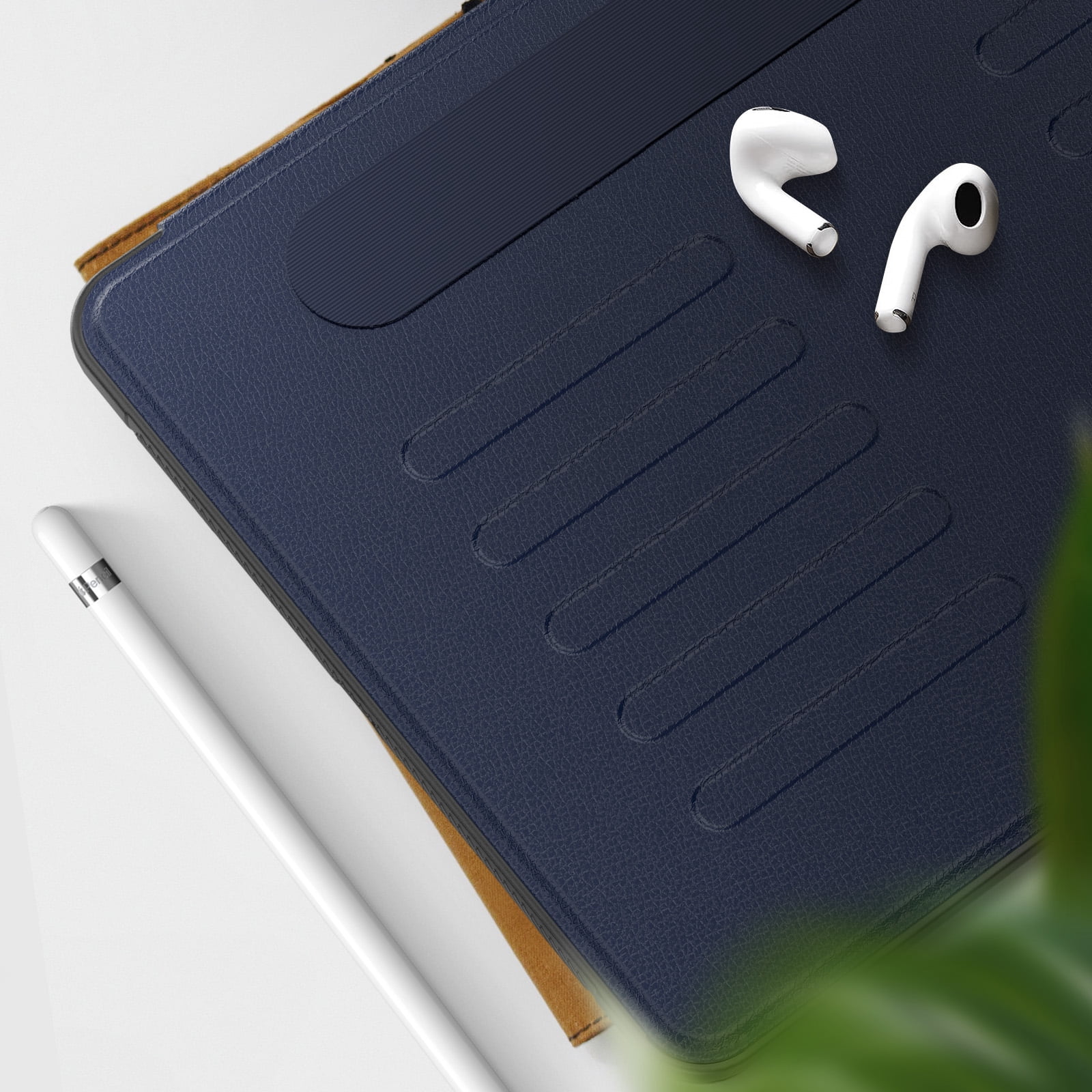 Business-Style Case for Apple iPad 9th/8th/7th Generation (2021/2020/2019) 10.2", PU Leather Protective Folio Heavy-Duty Case with Magnetic Stand /Pencil Holder /Auto Sleep Wake Function, Navyblue