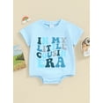 thumbnail image 4 of Bslissey Baby Boys Girls Short Sleeve Romper 3M 6M 12M 18M Letter Print Crew Neck Jumpsuit Newborn Infant Casual Summer T-shirt Bodysuit, 4 of 8